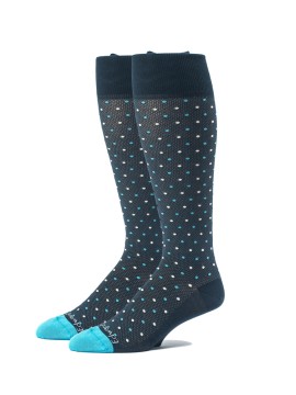 Navy/Deep Sky Blue Oc Polka Dots Melange  Socks