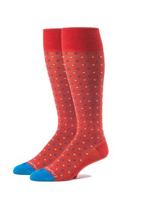 Red/Blue Oc Polka Dots Melange  Socks 