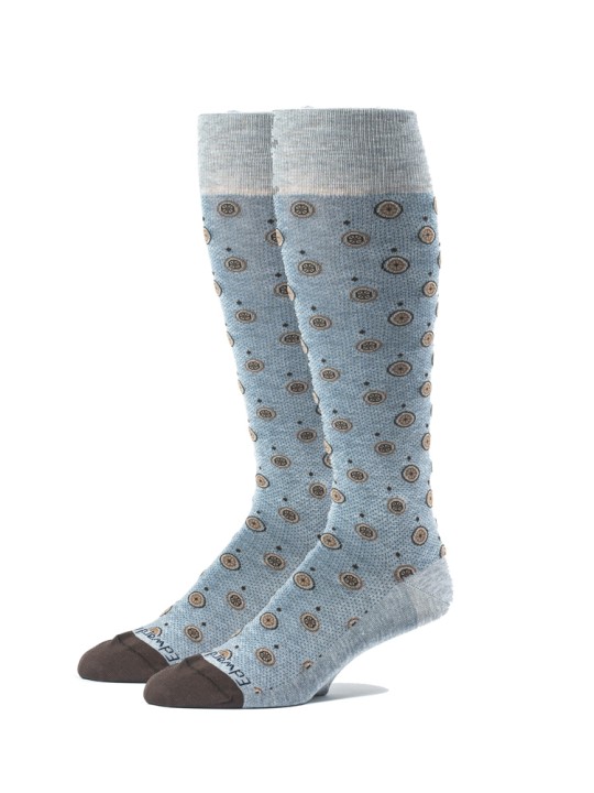 Grey/Dk. Brown Oc Foulard Melange Socks