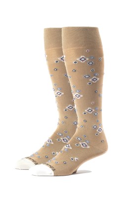 Khaki/Floral White Oc Foulard  Socks 