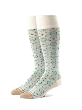 Beige/Khaki Oc Medallion Neat Socks