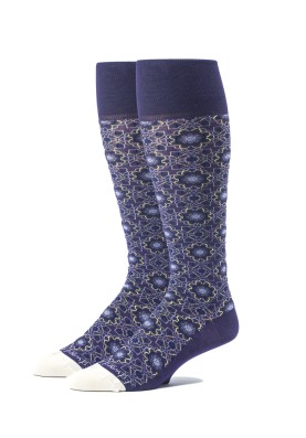 Purple/Beige Oc Medallion Neat Socks 