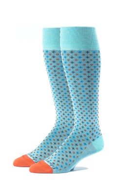 Aqua/Orange Oc Neat Socks 