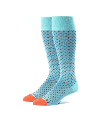 Aqua/Orange Oc Neat Socks 