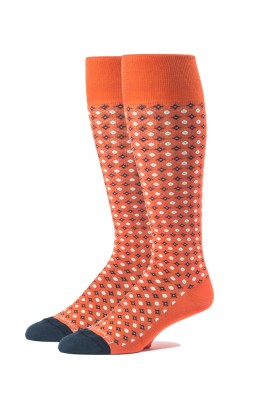 Orange/Navy Oc  Neat Socks 