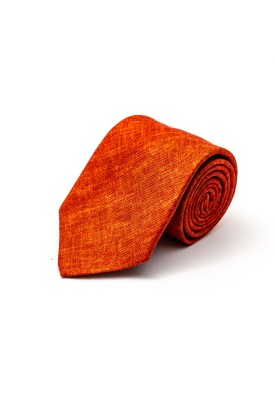 Solid Rust Silk Shappe Diamante Print Tie 