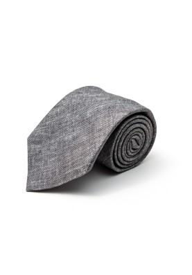 Solid Grey Silk Shappe Diamante Print Tie 