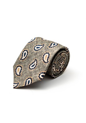 Grey Pines Silk Shappe Diamante Print Tie 