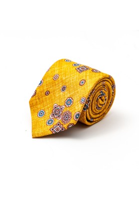 Sunglow Foulard Silk Shappe Diamante Print Tie 