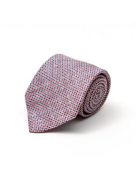 Pink/Navy Neat Silk Shappe Diamante Print Tie