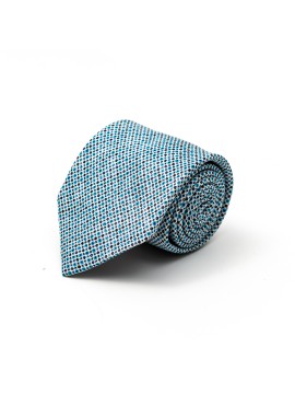 Blue/Navy Neat Silk Shappe Diamante Print Tie
