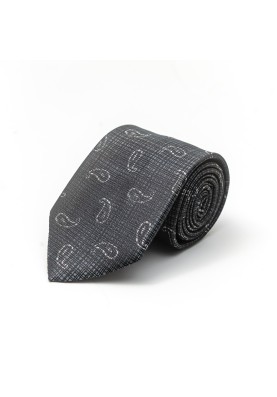 Chrome/Pewter Textured Pines Silk Tie 