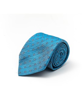 Sky Blue Floret Neat Silk Tie