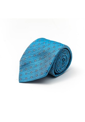 Sky Blue Floret Neat Silk Tie 