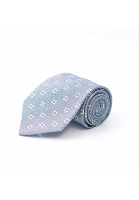 Denim/Sand/Beige Neat Cotton/Silk Tie 