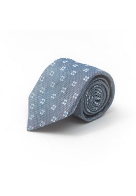 Denim/Powder Blue/Beige Neat Cotton/Silk Tie 