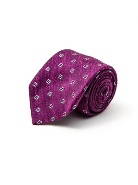 Brick/Navy Floret Neat Silk Shantang Tie