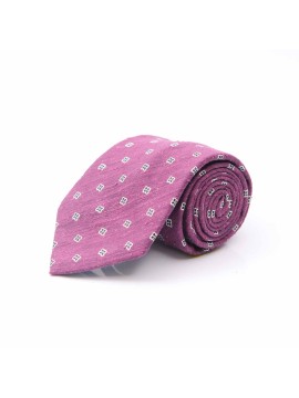 Purple/Navy Floret Neat Silk Shantang Tie