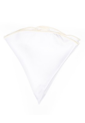 White Silk/ Banana Trim Silk Pocket Circle 