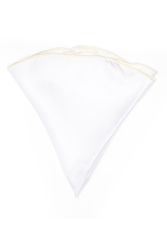 White Silk/ Banana Trim Silk Pocket Circle