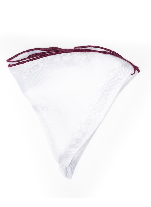 White Silk/ Plum Trim Silk Pocket Circle