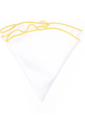 White Silk/Bright Yellow Trim Silk Pocket Circle 