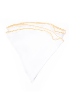 White Silk/ Pale Yellow Trim Silk Pocket Circle 