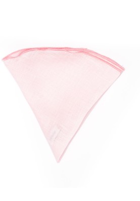 Solid Pink Linen/Pink Trim Linen Pocket Circle 