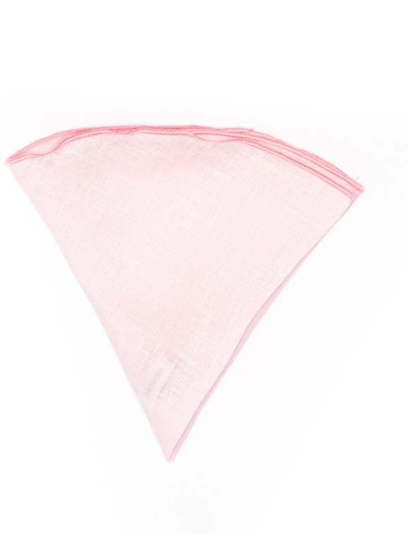 Solid Pink Linen/Pink Trim Linen Pocket Circle