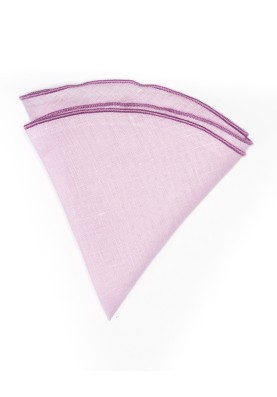 Solid Light Purple Linen/Purple Trim Linen Pocket Circle 