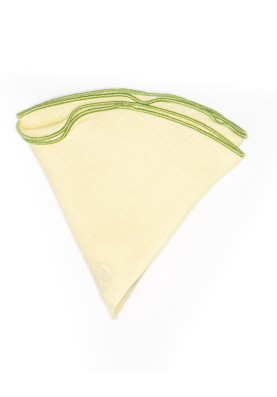 Solid Lime Green Linen/Lime Green Trim Linen Pocket Circle 