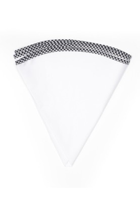 White Linen/Black/White Gingham Trim Linen Pocket Circle 