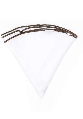 White Linen/Espresso Trim Linen Pocket Circle 