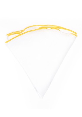 White Linen/Bright Yellow Trim Linen Pocket Circle 