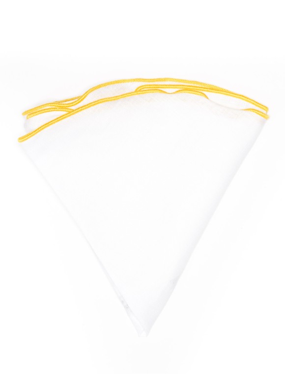 White Linen/Bright Yellow Trim Linen Pocket Circle