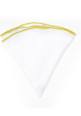 White Linen/Pear Trim Linen Pocket Circle 