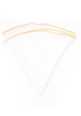 White Linen/Pale Yellow Trim Linen Pocket Circle 