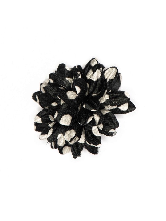 Black/White Dots Boutonniere/Lapel Flower