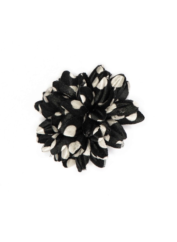 Black/White Dots Boutonniere/Lapel Flower