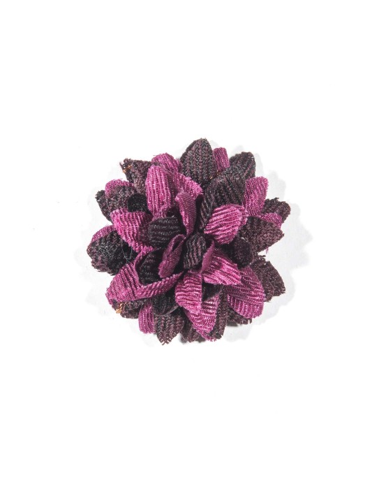 Magenta Twill/Plum/Black Plaid Boutonniere/Lapel Flower