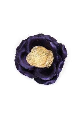 Indigo/Metallic Gold Rose Boutonniere/Lapel Flower   