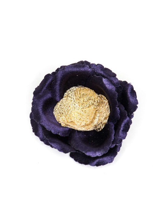 Indigo/Metallic Gold Rose Boutonniere/Lapel Flower  