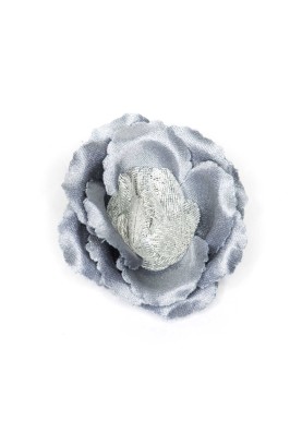 Grey/Metallic Silver Rose Boutonniere/Lapel Flower   