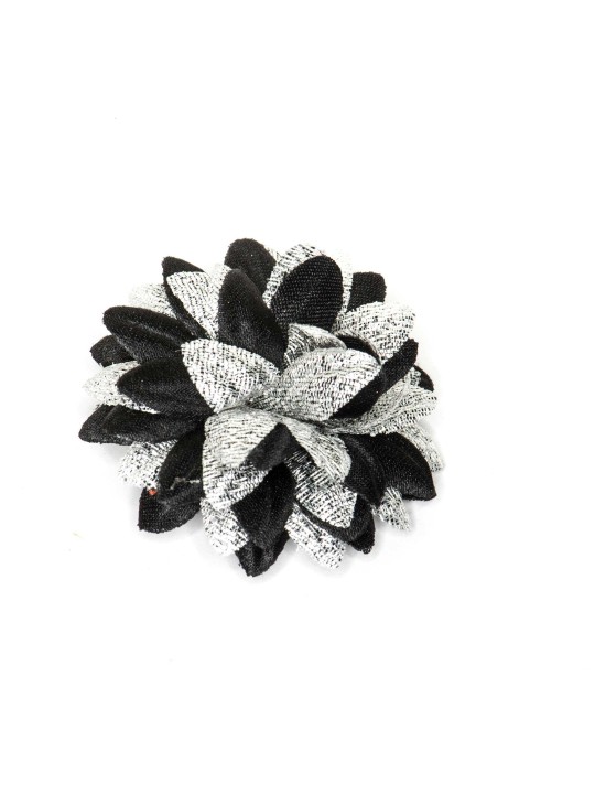 Black/Metallic Silver Daisy Boutonniere/Lapel Flower  