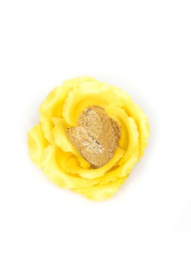 Yellow/Metallic Gold Rose Boutonniere/Lapel Flower   