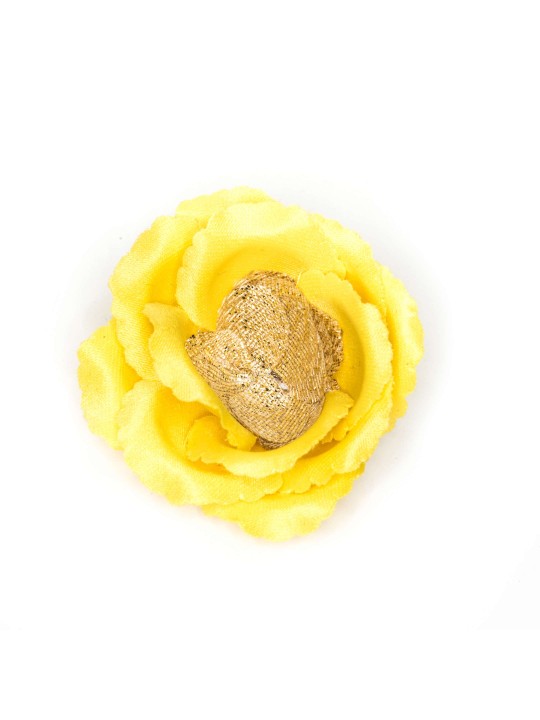 Yellow/Metallic Gold Rose Boutonniere/Lapel Flower  
