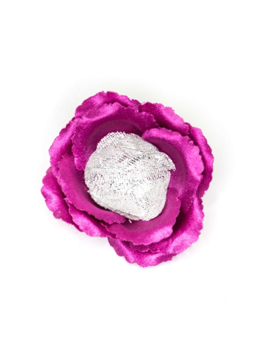 Fuschia/Metallic Silver Daisy Boutonniere/Lapel Flower  