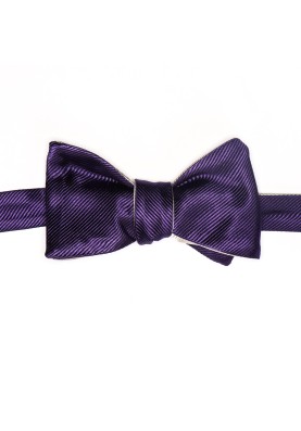 Silver/Purple Formal Reversible Bow Tie 