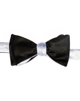 Black/Silver Formal Reversible Bow Tie