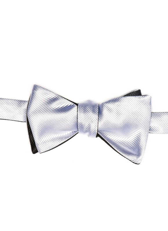 Black/Silver Formal Reversible Bow Tie